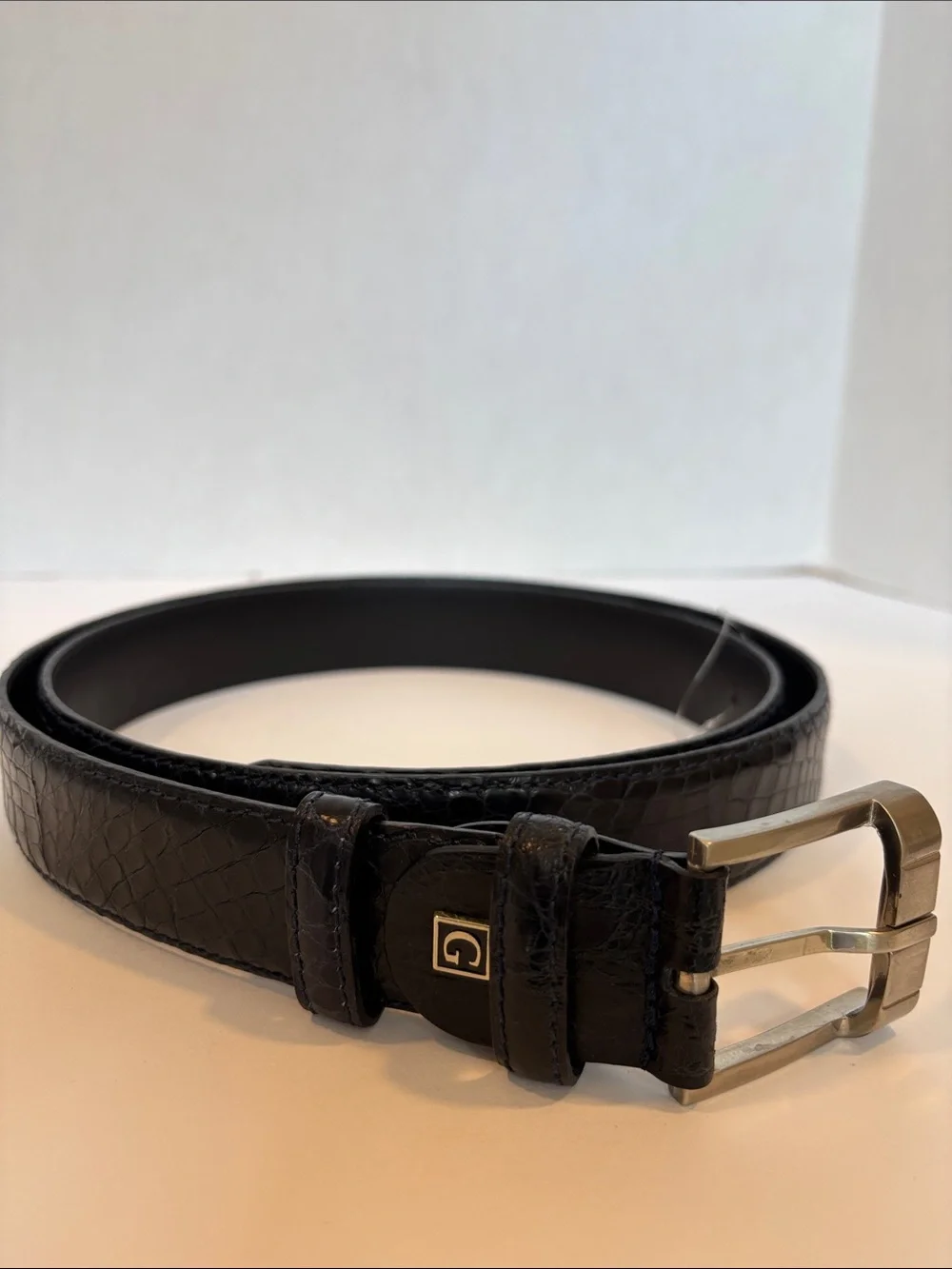 Giorgio's Palm Beach Crocodile Men's Belt Big/Tall Blue Size 50 NWOT